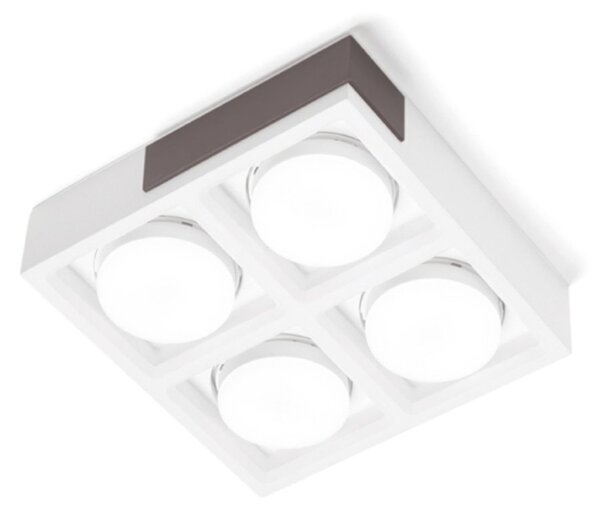 Plafoniera moderna sforzin illuminazione velia pl4 t549 t550 t551 gx53 led gesso metallo - Sforzin Illuminazione