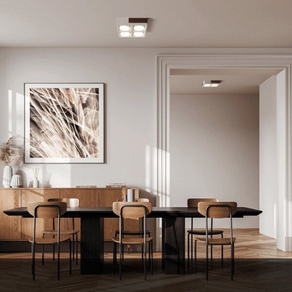 Plafoniera moderna sforzin illuminazione velia pl4 t549 t550 t551 gx53 led gesso metallo - Sforzin Illuminazione