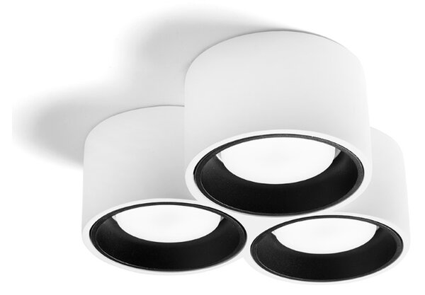 Plafoniera moderna sforzin illuminazione nasso tonda pl3 t505 t506 gx53 led gesso alluminio - Sforzin Illuminazione