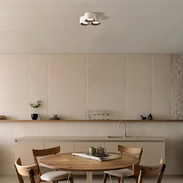 Plafoniera classica sforzin illuminazione nasso tonda t507 t508 t509 gx53 led gesso alluminio - Sforzin Illuminazione