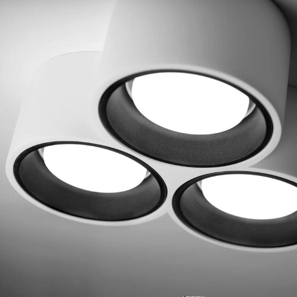 Plafoniera moderna sforzin illuminazione nasso tonda pl3 t505 t506 gx53 led gesso alluminio - Sforzin Illuminazione