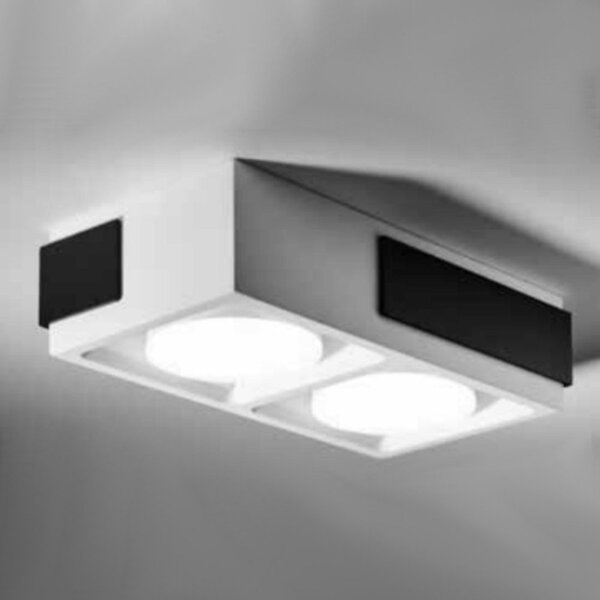 Plafoniera moderna sforzin illuminazione velia pl2 t546 t547 t548 gx53 led gesso metallo - Sforzin Illuminazione