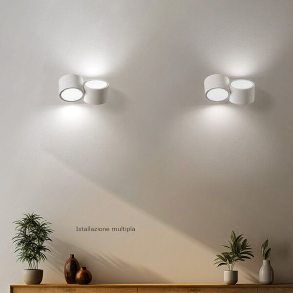 Applique moderno sforzin illuminazione nasso tonda ap2 t517 t518 gx53 led gesso alluminio - Sforzin Illuminazione