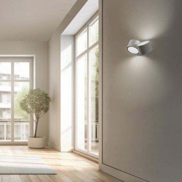 Applique moderno sforzin illuminazione nasso tonda ap2 t517 t518 gx53 led gesso alluminio - Sforzin Illuminazione