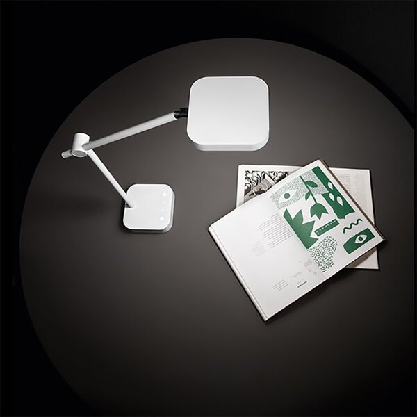 Abat-jour moderna perenz icon 8020 b ct led cct 580lm dimmerabile touch bianco opaco orientabile - Perenz