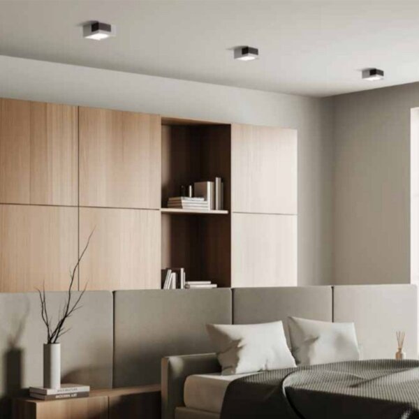Plafoniera moderna sforzin illuminazione velia pl1 t543 t544 t545 gx53 led gesso metallo - Sforzin Illuminazione