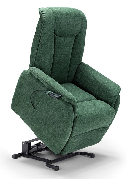 Poltrona Alzapersona Elettrica 2 Motori 76x96x105 cm in Tessuto Boston Verde
