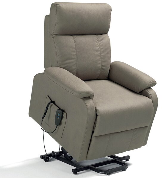 Poltrona Alzapersona Elettrica 1 Motore 80x90x97 cm in Tessuto Toronto Grigio Elephant