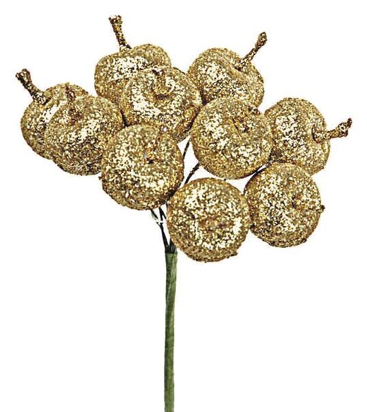 Set 24 Pick Mele Glitter H12,5 cm Oro