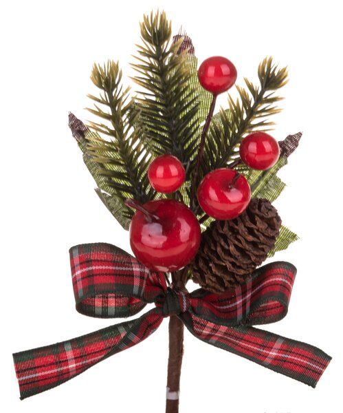 Set 24 Pick con Pigna e Melina 14 cm Rosso