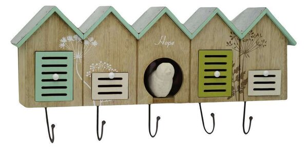 Appendino in legno 5 posti 4 cassetti casette cm 49,5x23x9,5