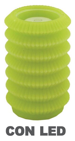 Candela led lanterna verde fontana cm Ø13,5xh20