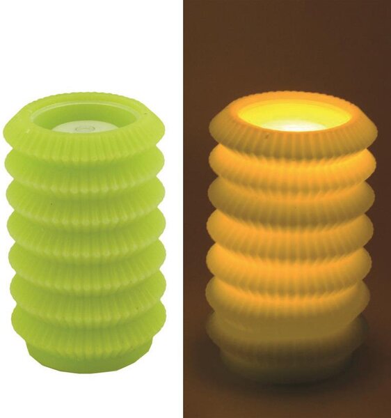 Candela led lanterna verde fontana cm Ø13,5xh20