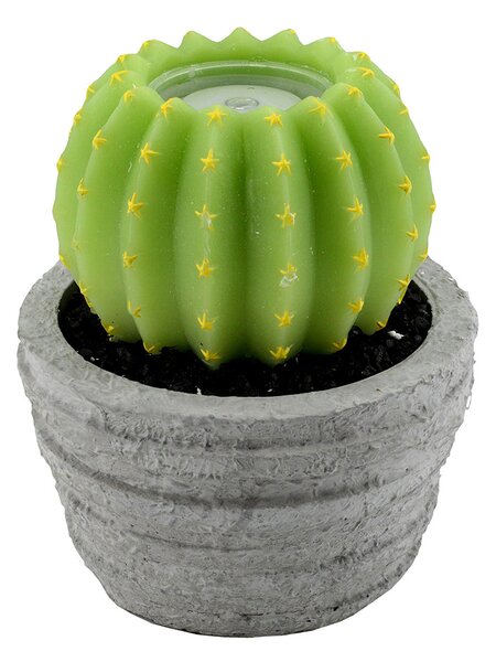 Candela led cactus con vaso fontana cm Ø23xh28