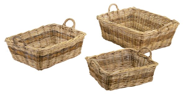 Set 3 Ceste kubu giunco 2m bassa