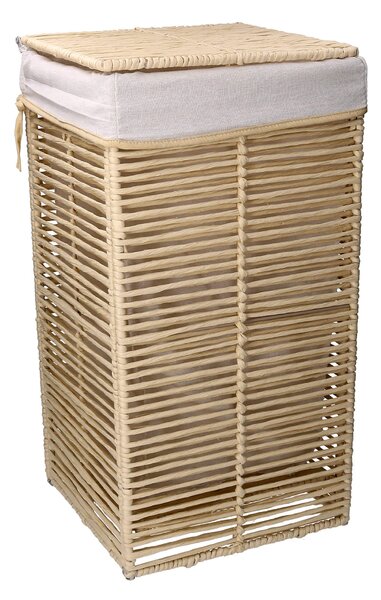Cesto Portabiancheria paper hilary beige quadro pieghevole cm 31x31xh60