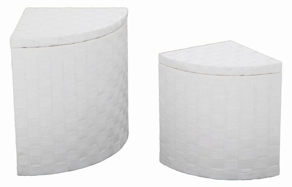 Set 2 Ceste Portabiancheria paper bianco angol con fodera