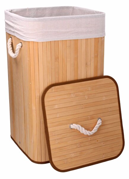 Cesto Portabiancheria bambù naturale cm 35x35xh60
