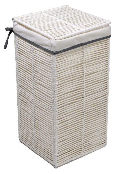 Cesto Portabiancheria paper hilary bianco quadro pieghevole cm 31x31xh60