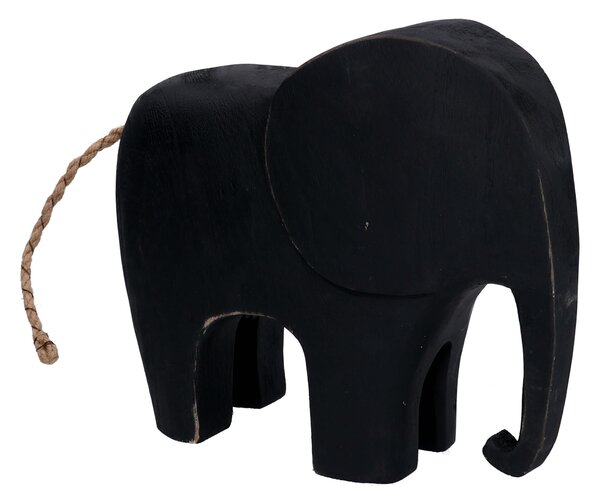 Statuina Elefante nero grande in legno yo-3158a cm 28x8H25