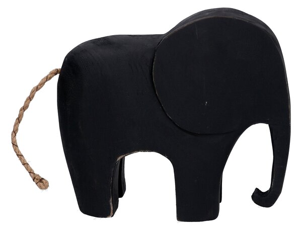Statuina Elefante nero grande in legno yo-3158a cm 28x8H25