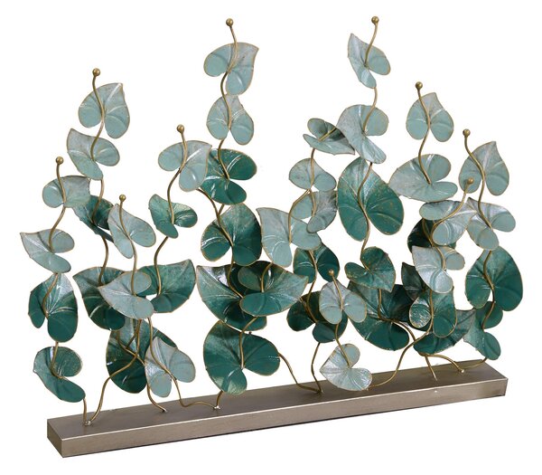 Decorazione in metallo verde oro cm 85x19,7xh67
