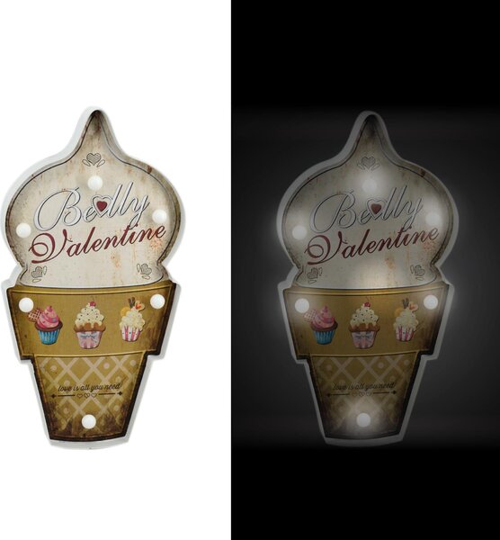 Insegna in metallo gelato con led cm 27x51,5x5