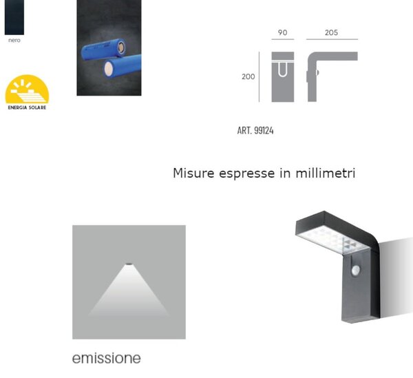 Applique solare sovil urban 99124 06 led ip44 termoplastico - Sovil Illuminazione