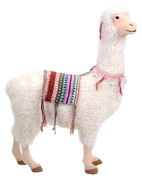 Pupazzo Lama bianco con campanellini cm 64x26xh90