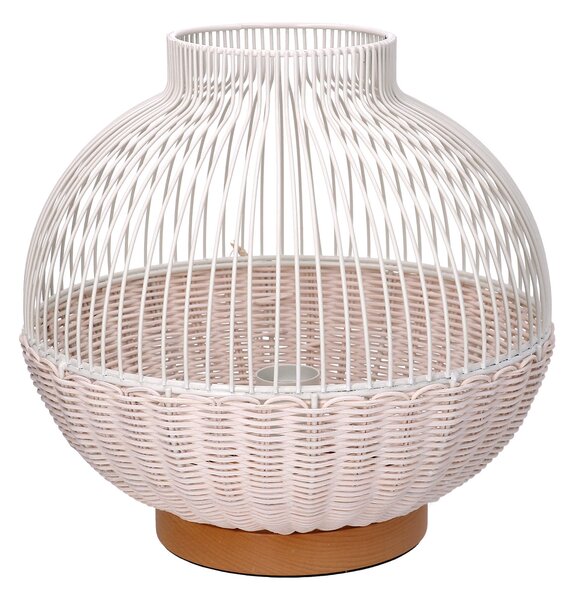 Lampada in rattan bianco con attacco cm Ø30,5xh29,5