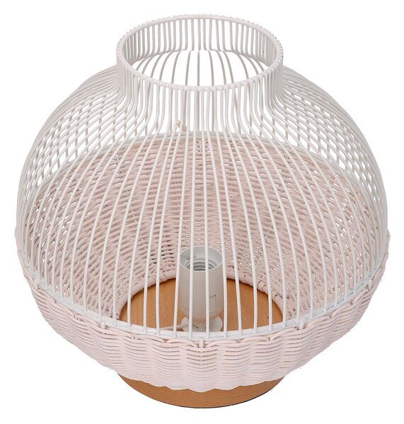 Lampada in rattan bianco con attacco cm Ø30,5xh29,5