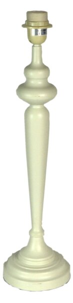Lampada in metallo crema cm 30xh68 vintage con fiocco grigio