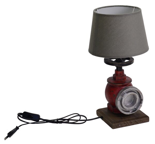 Lampada in resina cappello grigio idrante cm Ø22,5xh42