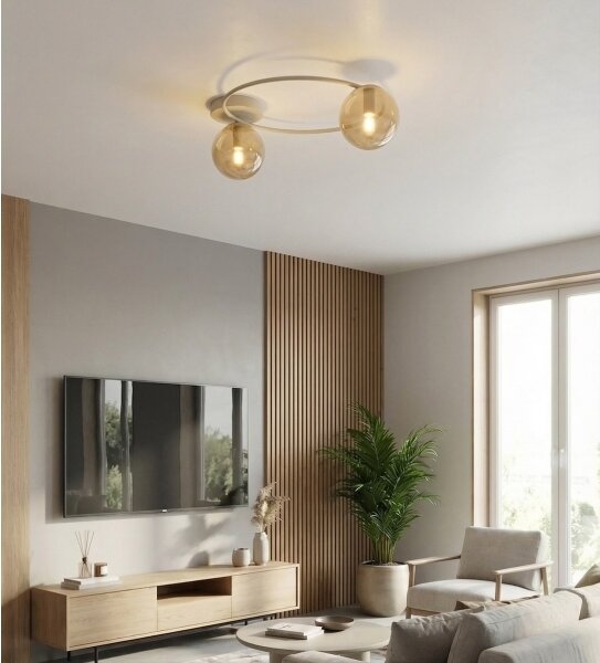 Plafoniera SOPRA 2xE14/10W/230V beige/fumé