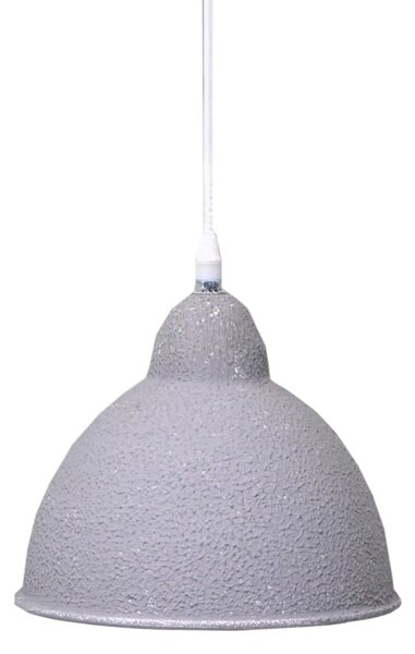 Lampadario in metallo vintage bianco/grigio sagomato con attacco cm Ø19xh21