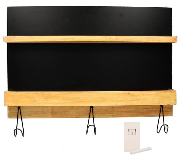 Lavagna con appendino in legno 3 posti e gessetto cm 60x40/47x8