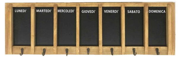 Lavagna settimana con appendino in legno 7 posti e gessetto cm 80x25x4