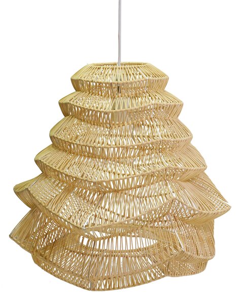 Lampadario in rattan naturale con attacco cm Ø55,5xh48