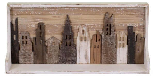 Mensola in legno 1 piano casette cm 82x20xh38