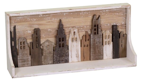 Mensola in legno 1 piano casette cm 82x20xh38