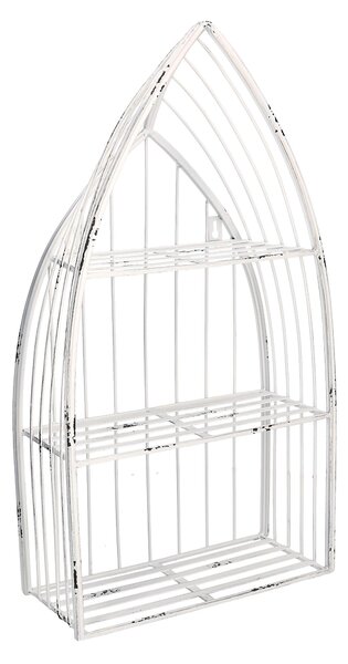Mensola in metallo bianco 3 piani cm 29x12xh55