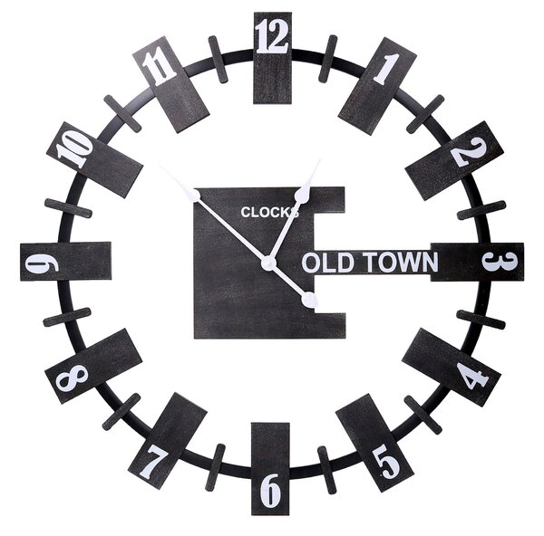 Orologio in legno nero tondo cm Ø80x4,5