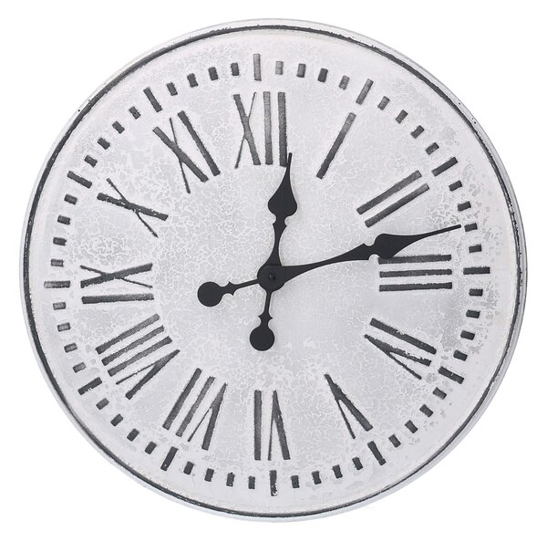 Orologio in metallo bianco nero cm Ø48x4,5