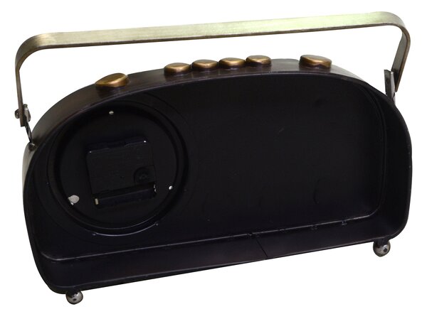 Orologio in metallo nero tondo cm 33x7x22,5