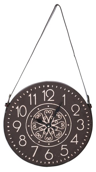 Orologio in legno nero bianco cm Ø37/66x3