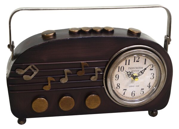 Orologio in metallo nero tondo cm 33x7x22,5