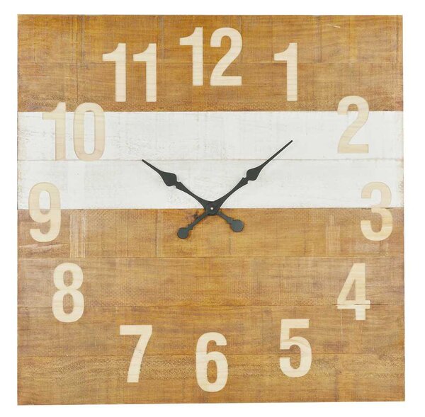 Orologio quadrato in legno cm 91,5x5,5xh91,5