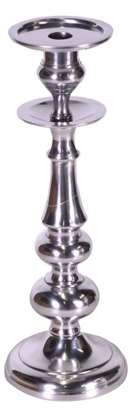 Portacandele in alluminio argento 1p cm Ø13xh37