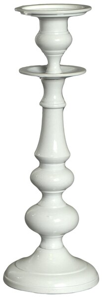 Portacandele in alluminio bianco 1p cm Ø13xh37