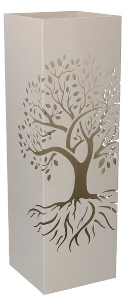 Portaombrelli in metallo albero crema quadro cm 15,5x15,5xh49